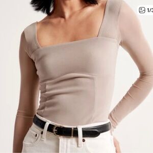 Abercrombie and Fitch bodysuit with sheer sleeves